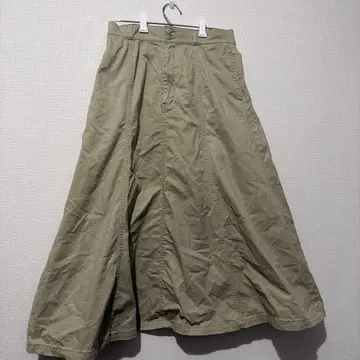 유니클로 UNIQLO 베이지 면 코튼 플레어 스커트