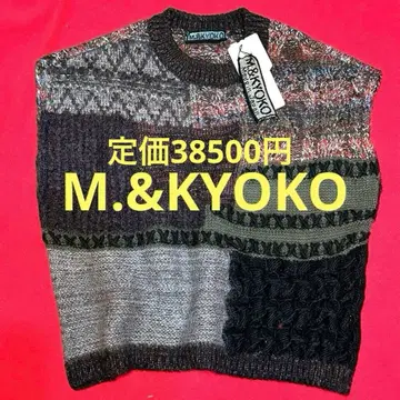 넉넉한 폭 엠앤쿄코 울 니트 베스트 사토 섬유 M.&KYOKO