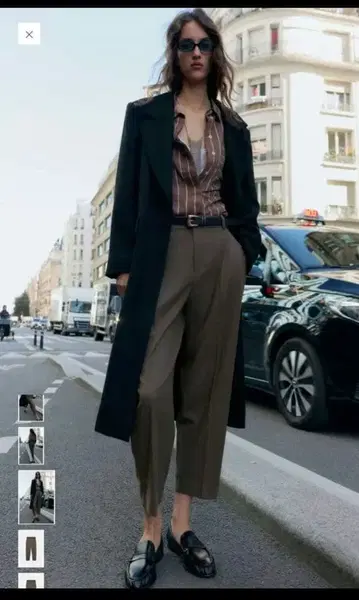 ZARA 하운드투스 패턴 팬츠 벨트 포함