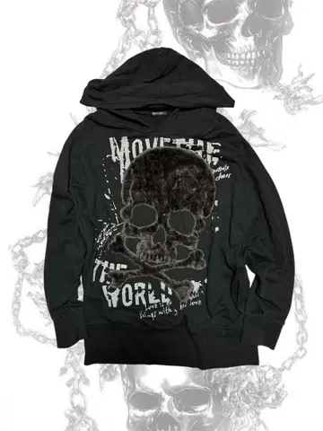 스컬 후드티 해골 y2k 헤이세이 갸루 그런지 시크 스타일 00s