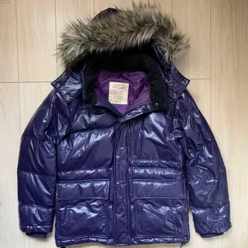 y2k 00s 시크 스타일 광택 갸루 유니클로 다운 자켓 후드 퍼