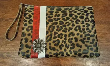 GUM by 잔니 키아리니 레오파드 무늬 파우치 클러치백 이탈리아제