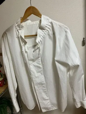 프릴 옷깃 개더 블라우스