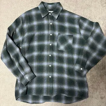 Backers 그린 계열 체크 플란넬 셔츠 M