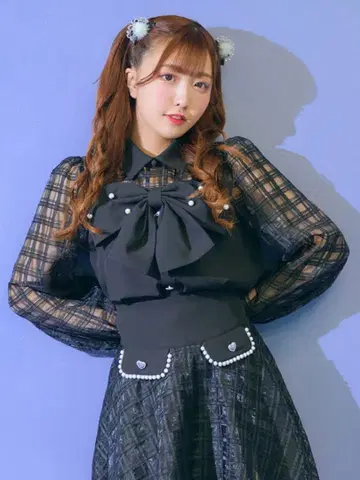 Big 리본 시어 체크 BL 시어 체크 플레어 S 셋업