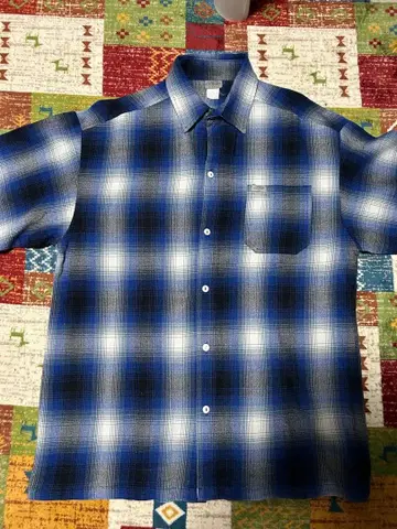 CalTOP 파랑과 화이트 플란넬 셔츠