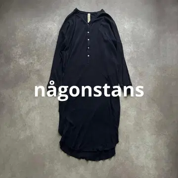 나곤스탠스 헨리넥 리브 니트 원피스 면 네이비 2020SS