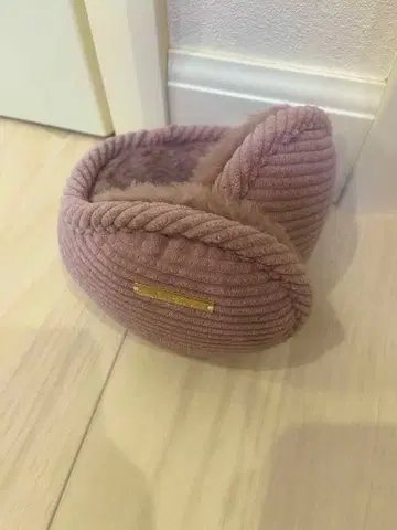 FURLA 코듀로이 귀도리 핑크 이어머플러