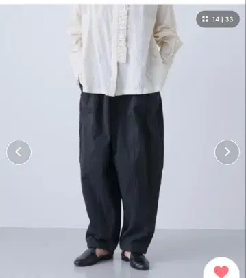 미사용 새상품 카구레 코튼 볼륨 팬츠