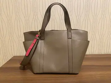 그레이 핑크 토트백 합성 피혁