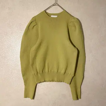 새상품급 유나이티드 애로우즈 퍼프 슬리브 니트 라임 그린