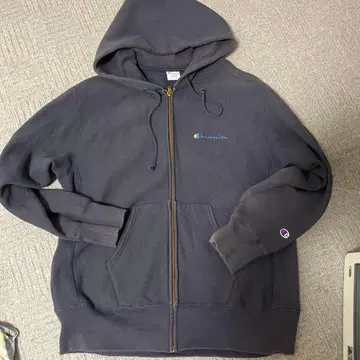 Champion 풀 집업 후드티 X-LARGE 네이비