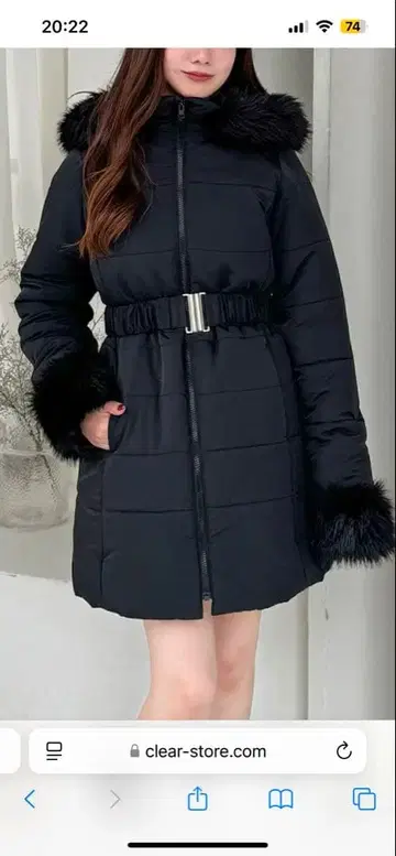 clear 벨트 포함 미들 기장 충전솜 다운[CL8500]