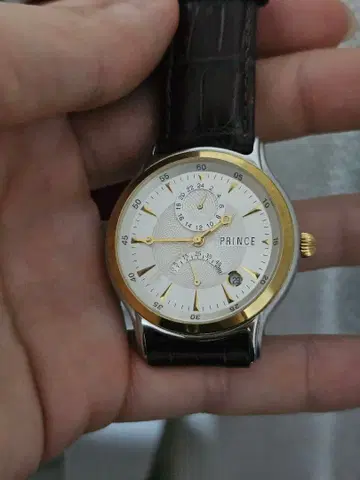 PRINCE 프린스 자동 와인딩 데이트 뒷면 스켈레톤 남성용 손목시계
