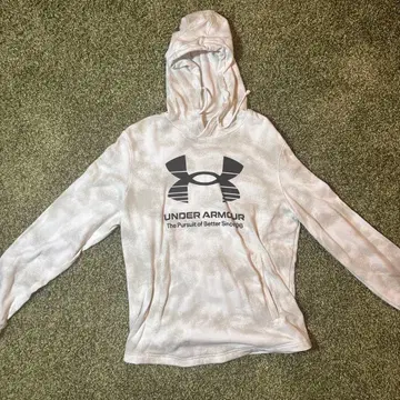 언더아머 화이트 후드 부착 후드티 L