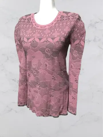 [ 미사용 새상품 택 포함 ] mksaki kyoko 꽃무늬 긴팔 T셔츠