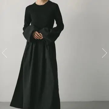 [ 새상품급 ] 스타일 믹서기 코쿤 슬리브 콤비네이션 니트 원피스