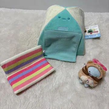 수달과 스밋코 캠핑 봉제 인형 텐트 장면 봉제 인형 테노리 토카게