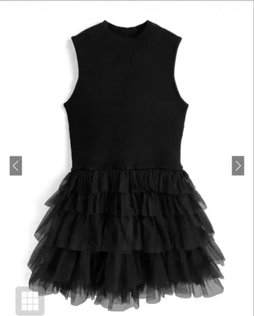 GRL 니트 도킹 튤 미니 원피스