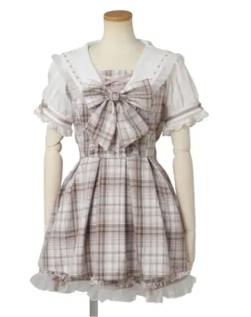 리즈리사 체크 세일러 셋업