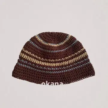105 브라운 크러셔 모자 핸드메이드 크로셰 모자 비니 손뜨개질