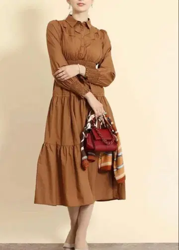 [ FENNEL ] 격자 편직 디자인 롱 슬리브 원피스 야마다야