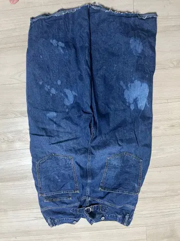 페인터 팬츠 다크 블루 데미지 가공