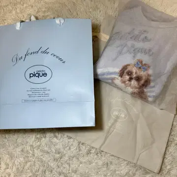 [ 새상품 택 포함 상자 ] 젤라또피케 강아지 패턴 니트 원피스 룸웨어