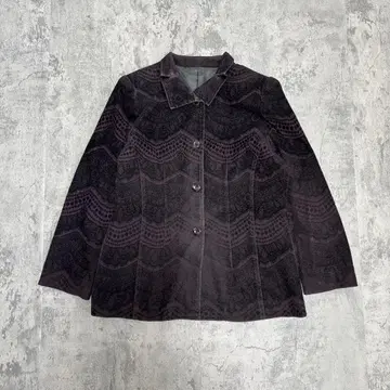 레이스 무늬 다크 퍼플 자켓