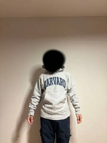 [ 초레어 ] HARVARD 그레이 후드 부착 트레이닝복