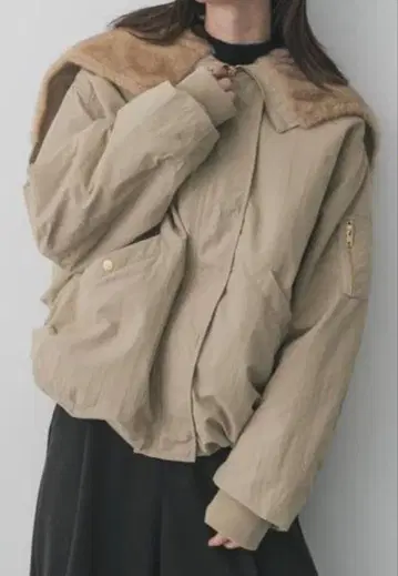 블루종 아우터 퍼 엘리 벌룬 블루종