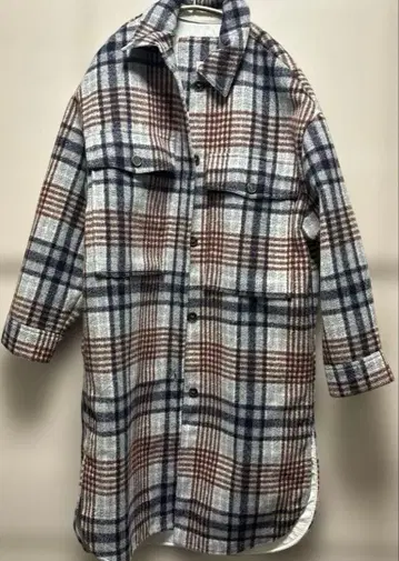 ZARA 체크 롱 코트