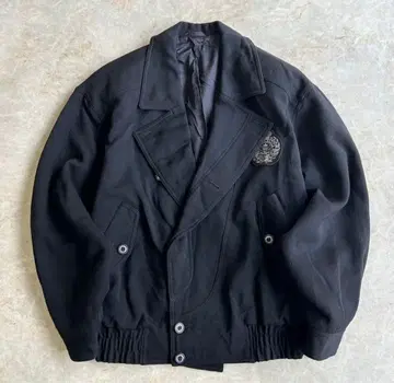 디자인 울 블루종 봄버 자켓 숏 기장 그런지 y2k