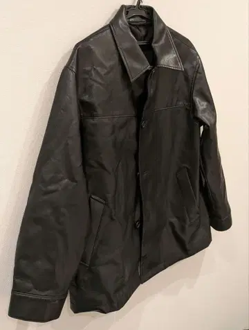 한국 모드 가죽 자켓 오버 사이즈 블랙