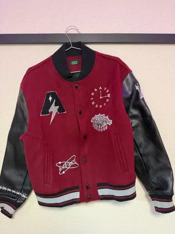 a few Good kids 바시티 자켓 와인 레드