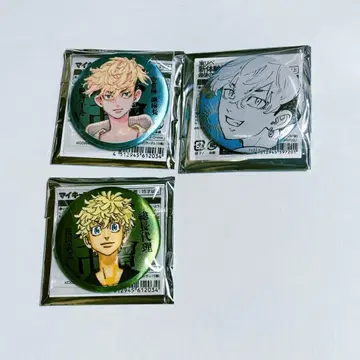 도쿄 리벤저스 마이키마트 메탈릭 캔뱃지 마츠노.한가키 세트