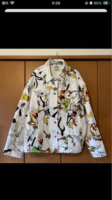 LOONEY TUNES 캐릭터 패턴 자켓 L
