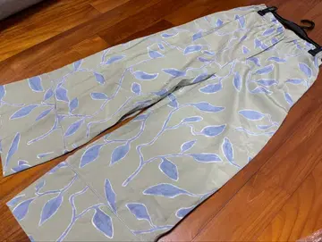 야마다야 Ample 잎 패턴 와이드 팬츠 사이즈 38 일본제