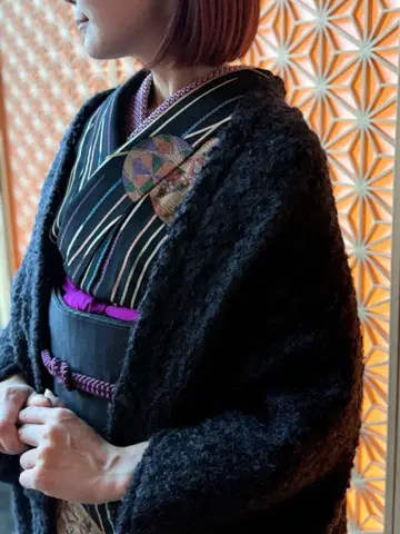 기모노 겉옷 블랙 모몽가 마가렛