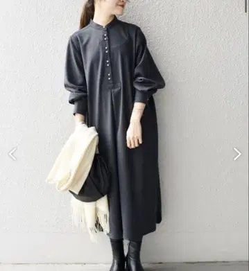 ships 펄 모티브 버튼 원피스 사이즈 36 울 혼방