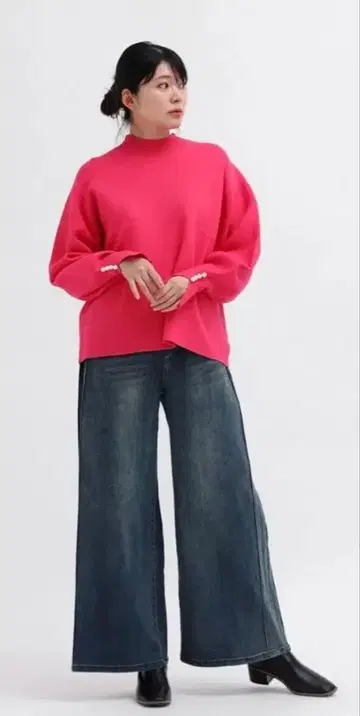 스콧 클럽 계열 MEDOC 오리지널 핑크 긴팔 펄 니트