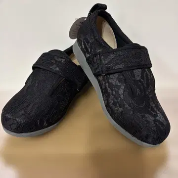 라쿠츠 실내용 간호화 LL 24.0-24.5cm 블랙 레이스 무늬