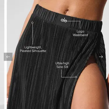 alo 경량 플리츠 스커트 울트라 하이 사이드 슬릿