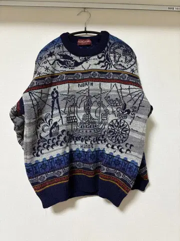 영국제 울 100% 배 그림 스웨터 past times