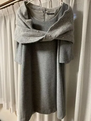 WILLSELECTION 스톨 포함 드레스 그레이