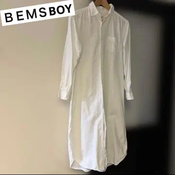 빔즈 보이 화이트 셔츠 원피스 긴팔 BEMS BOY 롱 셔츠