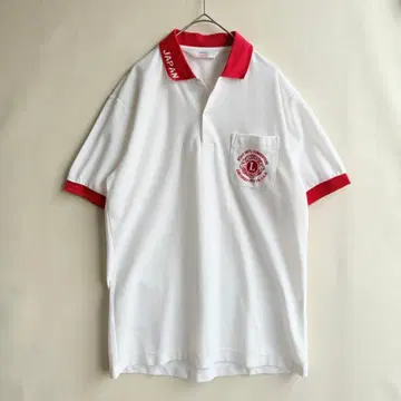 구제 의류 라이온스 인터내셔널 링거 피케 셔츠 볼링 일본 대표