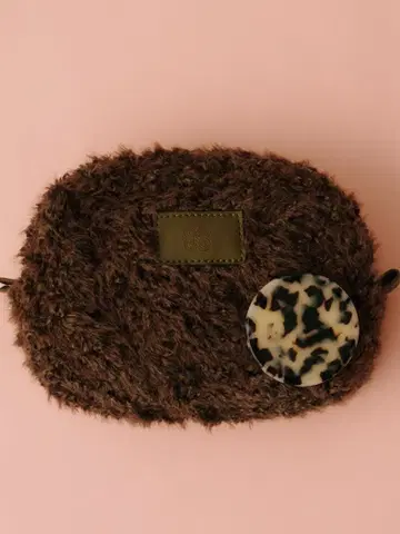 Kastane 파우치 브라운 거울 포함