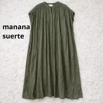 [ 새상품급 ] manana suerte 밴드 카라 개더 롱 원피스 F