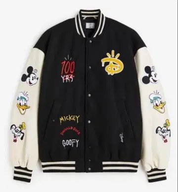 Disney100 x H&M 바시티 자켓 XL 사이즈